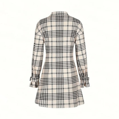 Robe-Chemise À Carreaux Avec Manches Longues