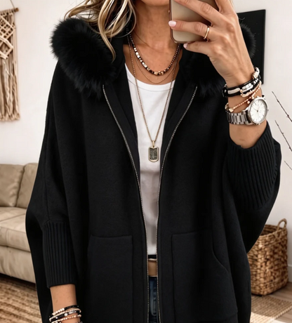 Gilet Cosy à Capuche Fourrure