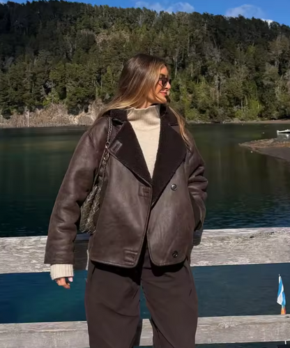 La Veste Cuir Oversize Chic