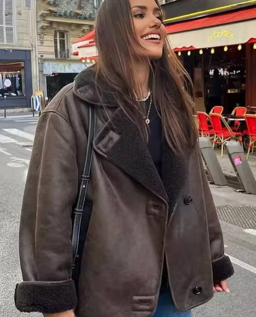 La Veste Cuir Oversize Chic