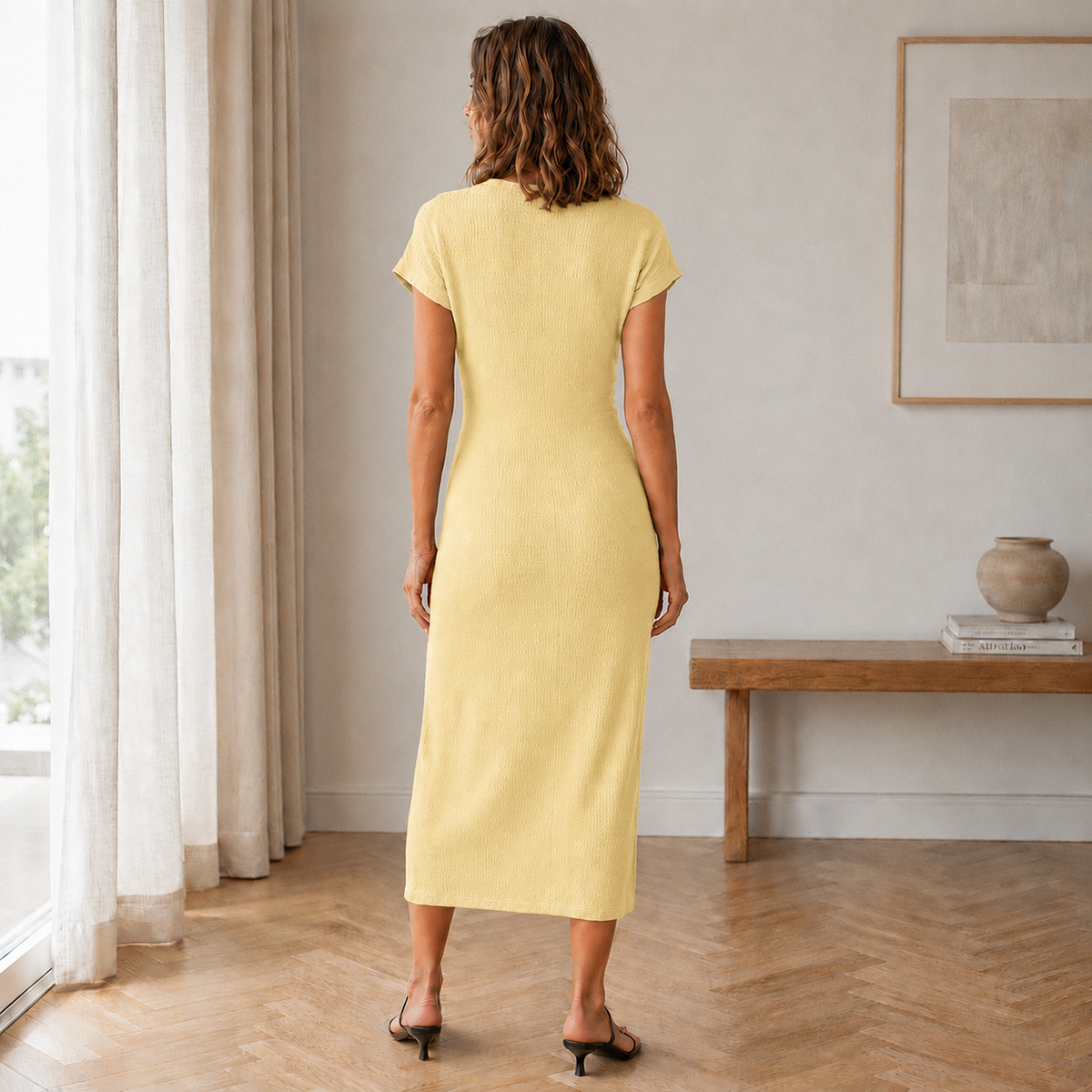 Robe Randa Avec Nœud & Fente Sur Le Côté