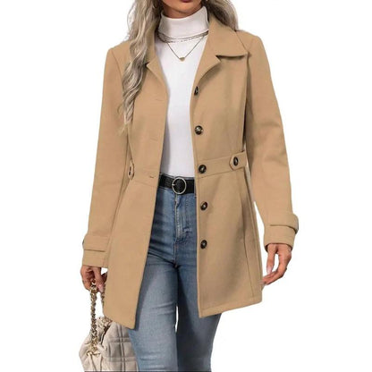 Manteau Monique Élégant Avec Col Châle À Revers