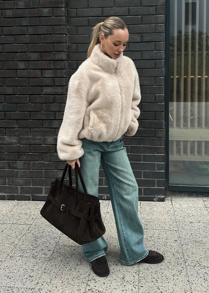 Aura boréale™ | Veste Fourrure, Chaleur & Élégance