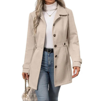 Manteau Monique Élégant Avec Col Châle À Revers