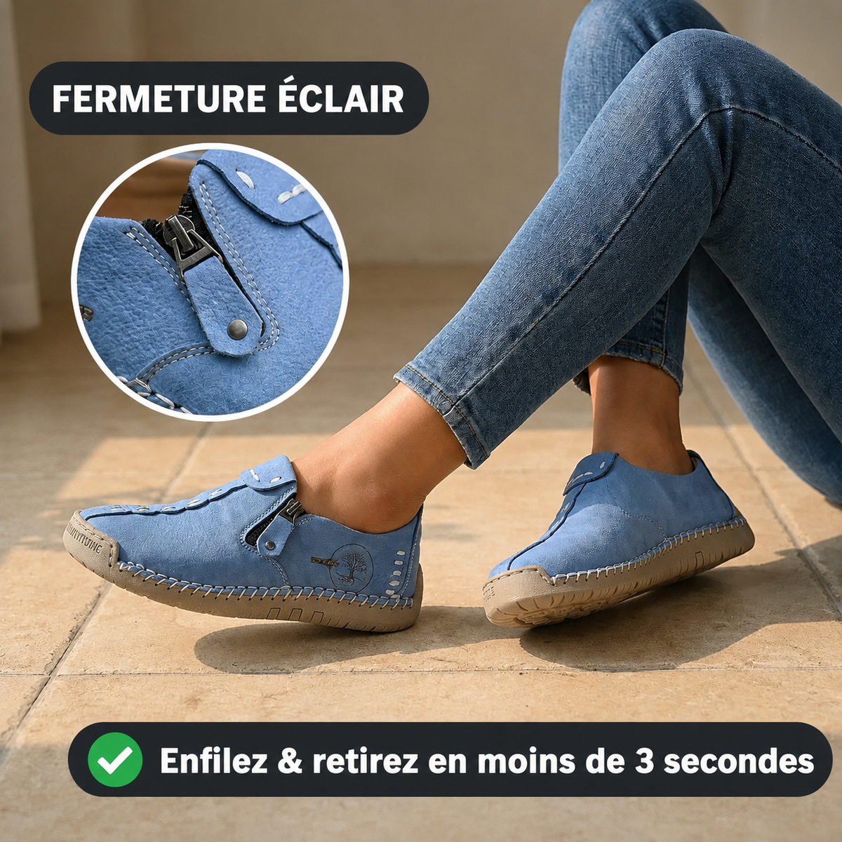 Chaussures Vira Confortables Avec Fermeture Zippée