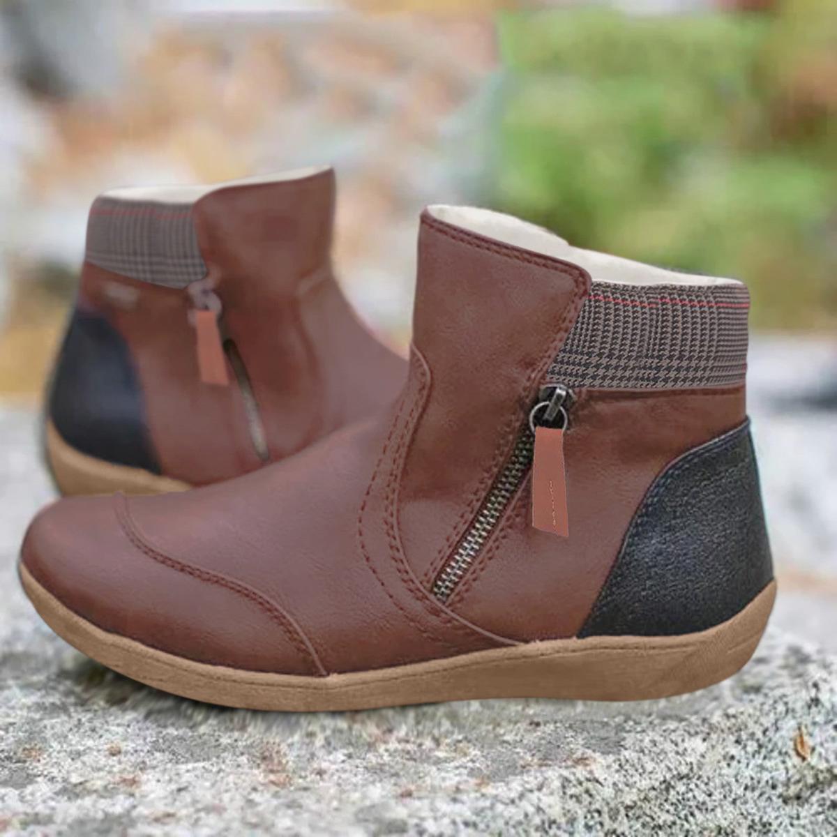 Bottines Impeméables En Cuir Avec Semelle Antidérapante