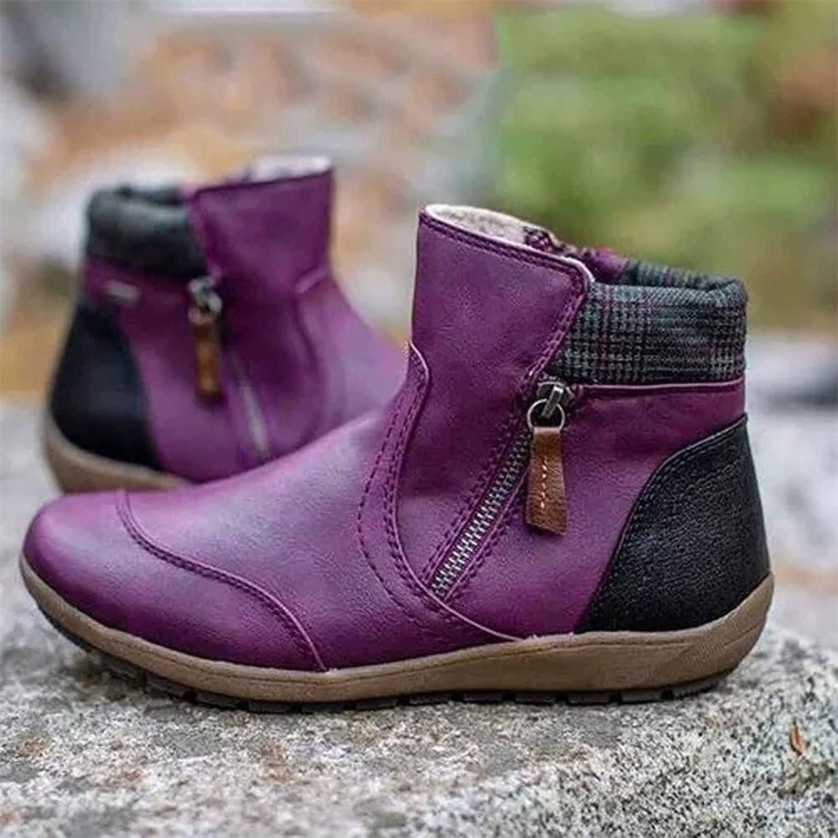 Bottines Impeméables En Cuir Avec Semelle Antidérapante