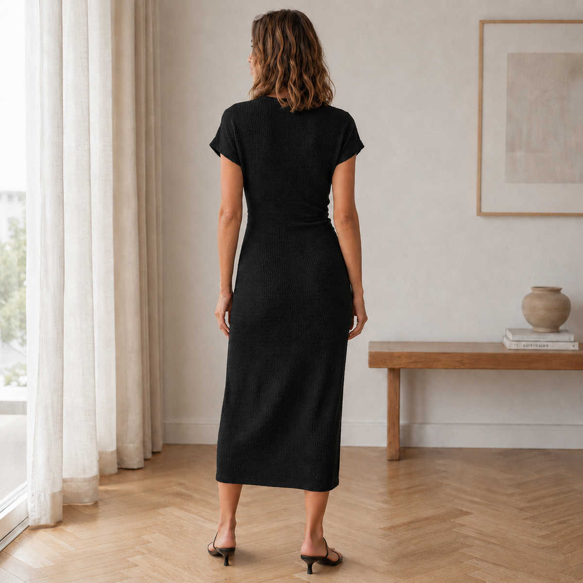 Robe Randa Avec Nœud & Fente Sur Le Côté