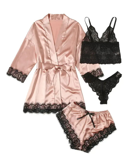 Ensemble Pyjama & Sous-Vêtements Glamour 4 Pièces