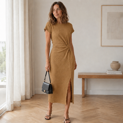 Robe Randa Avec Nœud & Fente Sur Le Côté