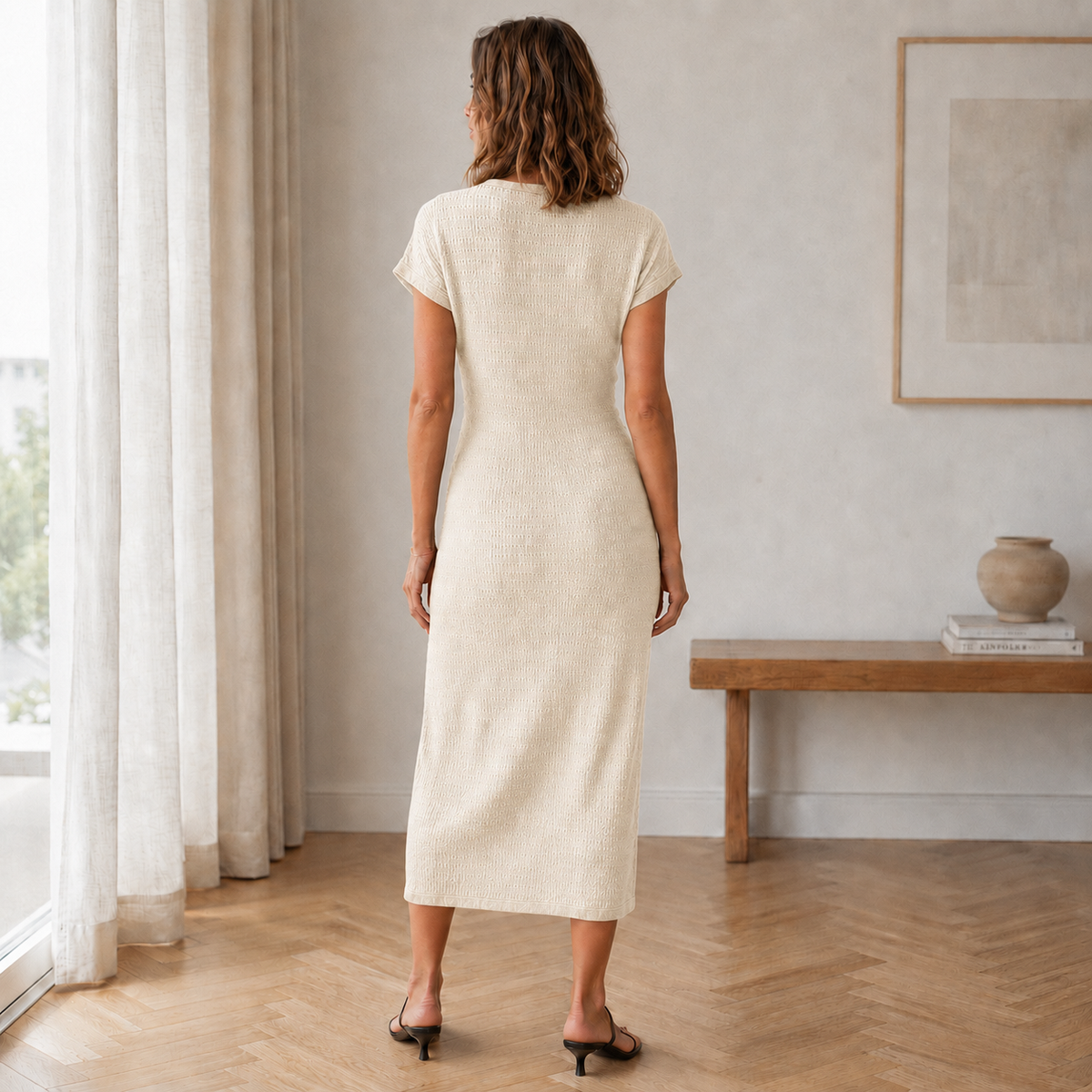 Robe Randa Avec Nœud & Fente Sur Le Côté