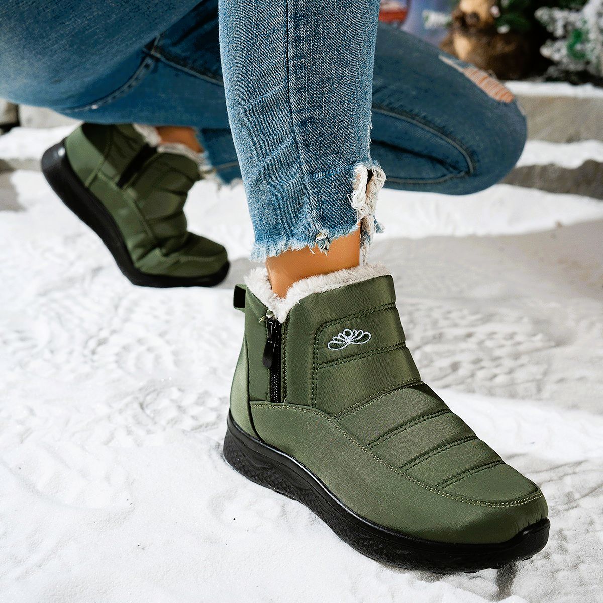 Bottines Everest Zippée En Polaire