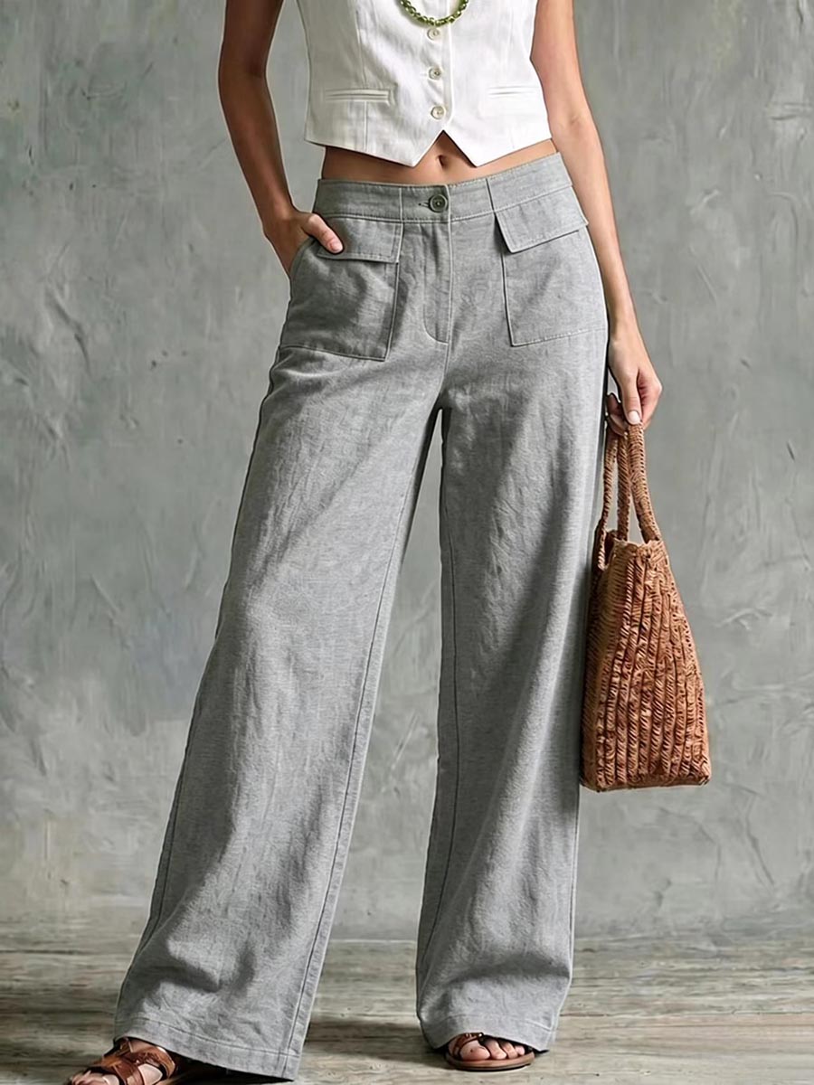Pantalon Chantal À Taille Haute En Lin