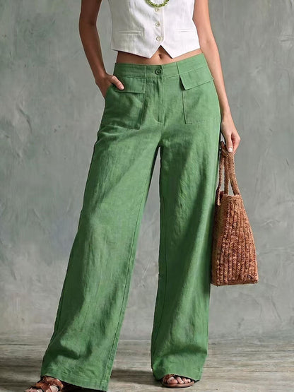 Pantalon Chantal À Taille Haute En Lin