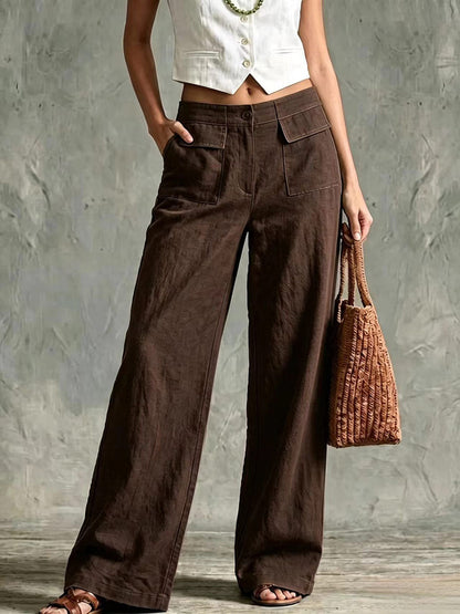 Pantalon Chantal À Taille Haute En Lin