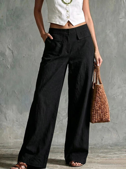 Pantalon Chantal À Taille Haute En Lin