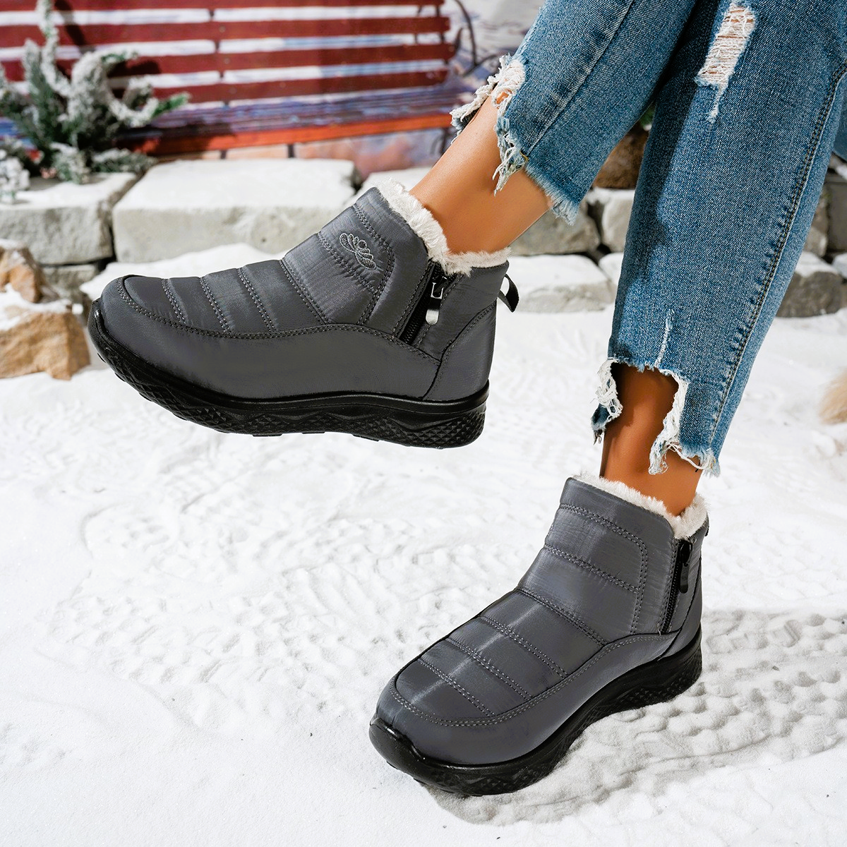 Bottines Everest Zippée En Polaire